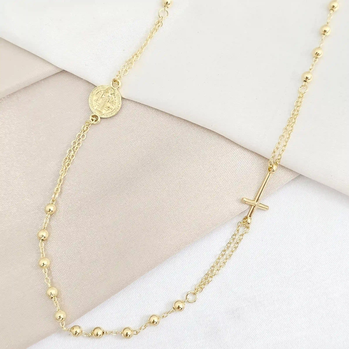 Rosario Benedictus 43 Cms + Ext Lam 18K B/90008/Cont