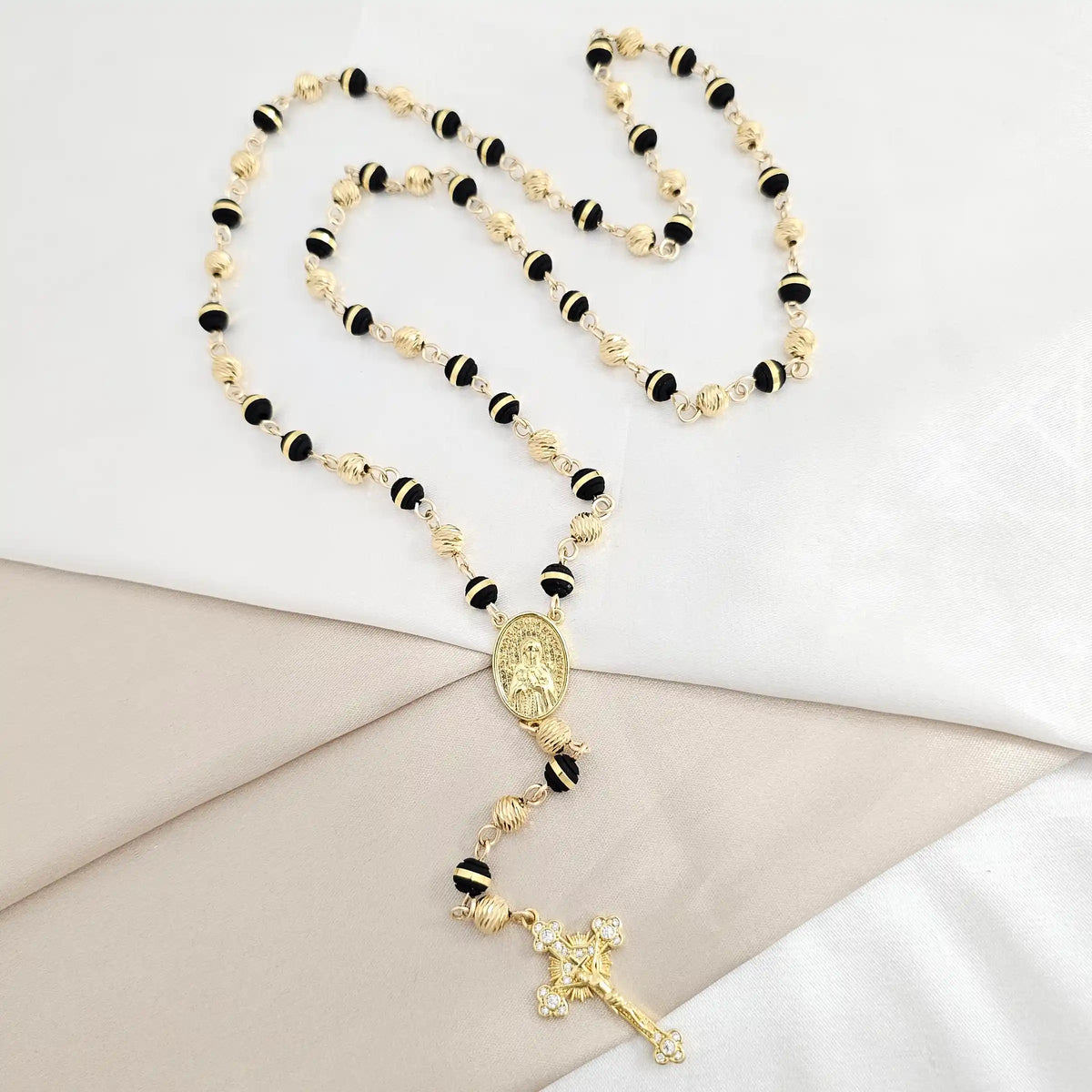 Rosario Gold Cruzero Rosa Mistica Dije Del Crucificado Italy It # 6