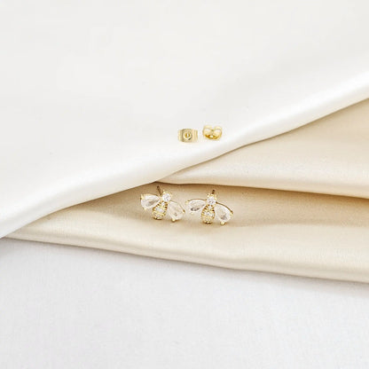 Topo Abeja Pequeña Dorado Con Circones Rf K6950