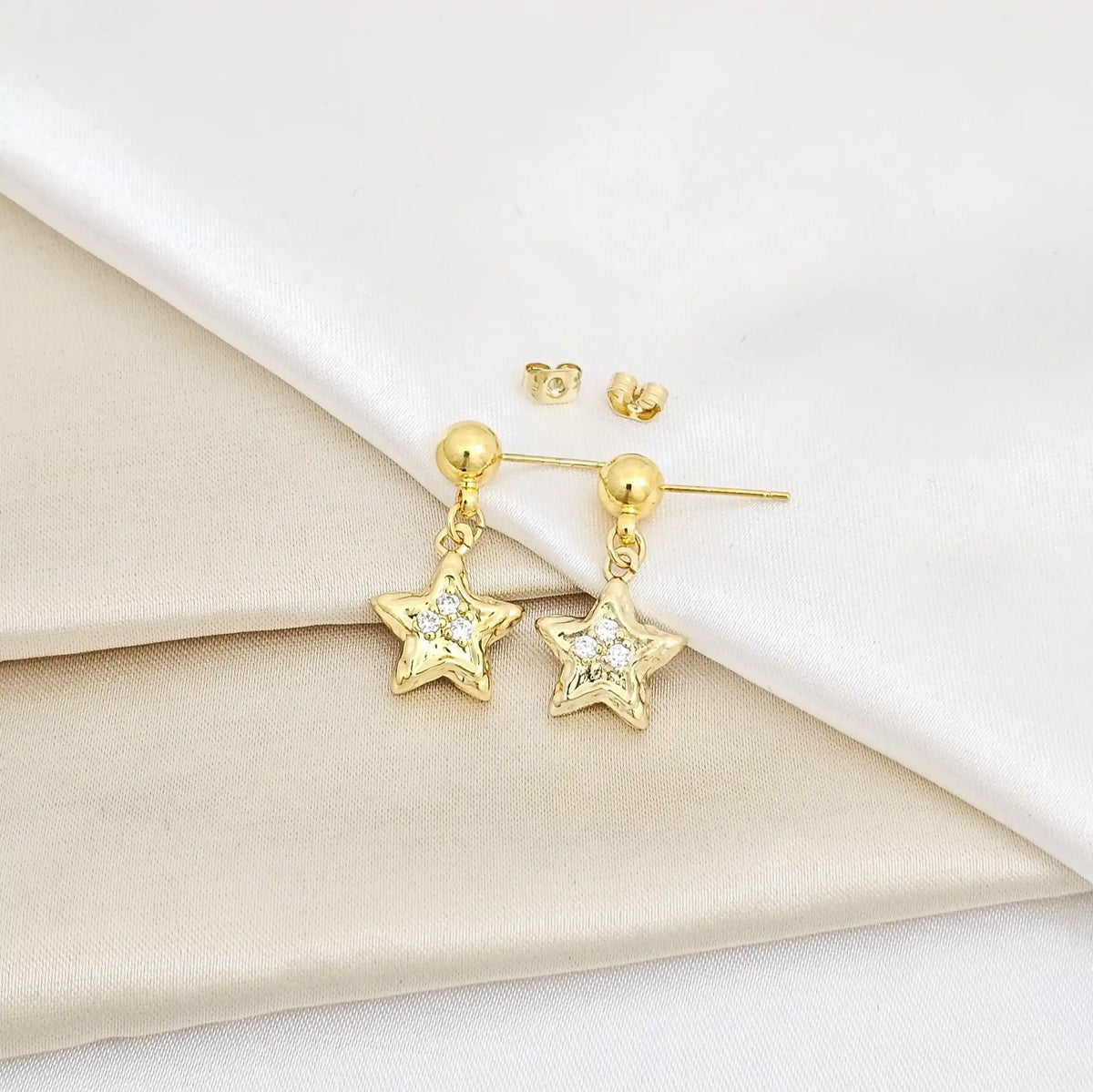 Topo Balin Con Dije Estrella Circones Dorado Rf K5669