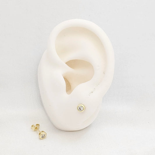 Topo Circon Redondo 5Mm Dorado Rf K6611