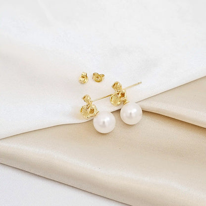 Topo Flor Y Libelula Dorado Con Perla Rf K7587