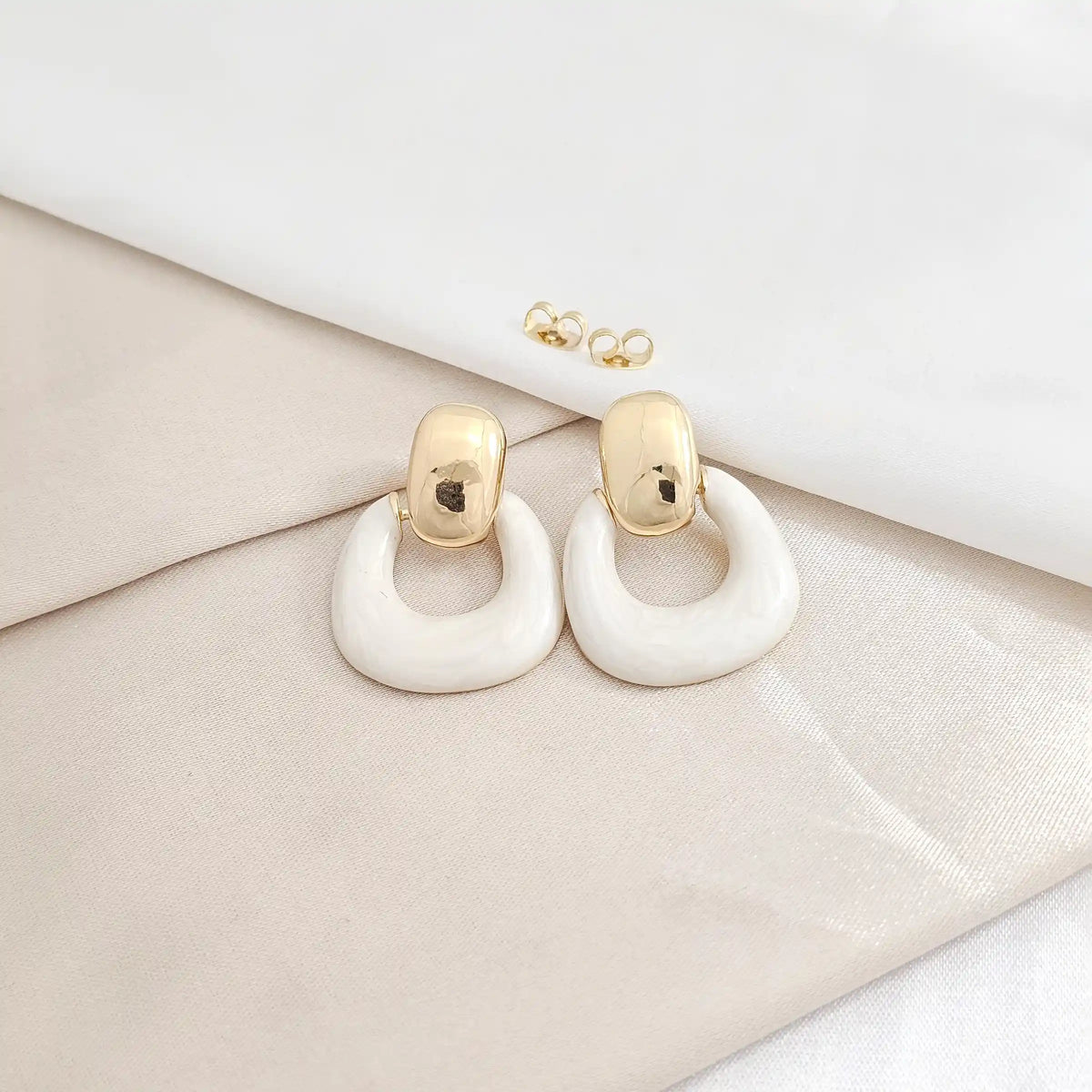 Topo Liso Cuadro Nacar Blanco Dorado Rf K8226