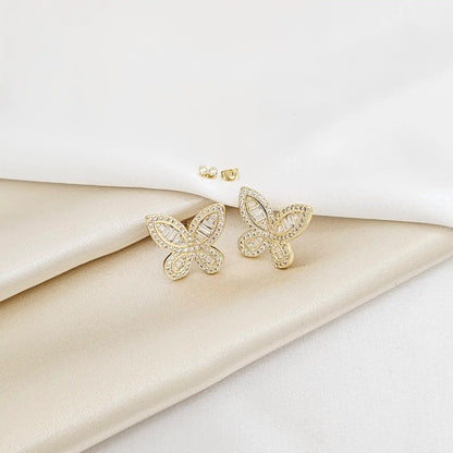Topo Mariposa Grande Dorado Con Circones Rf K7233