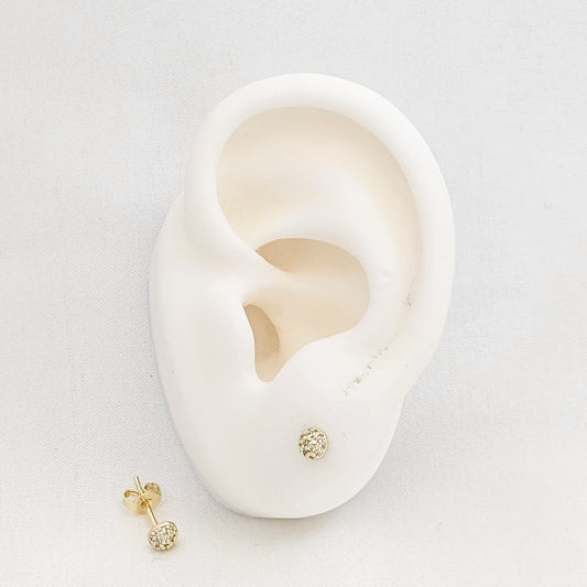 Topo Media Bola 4Mm Con Circones Dorado Rf K7264