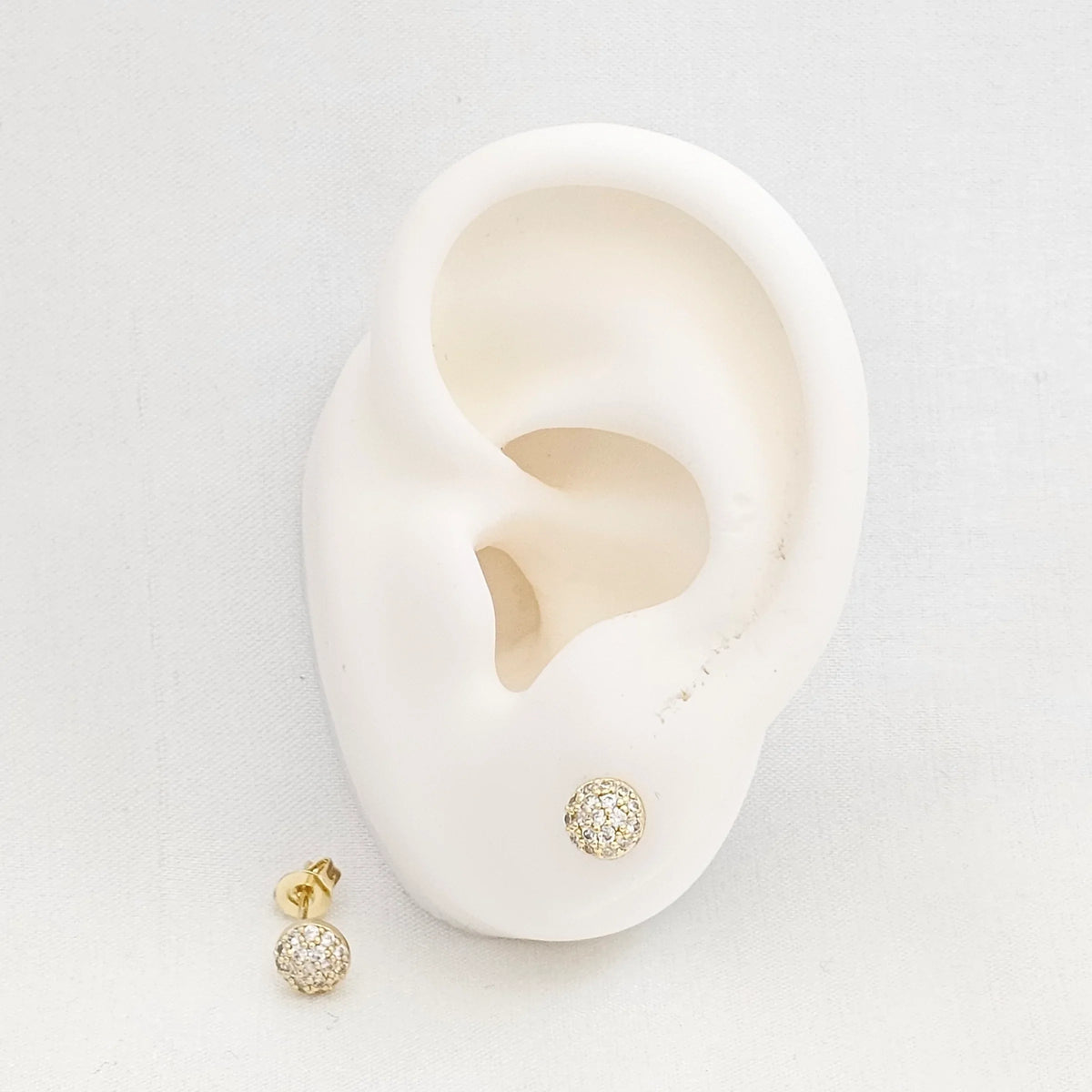 Topo Media Bola 6Mm Con Circones Dorado Rf K7265