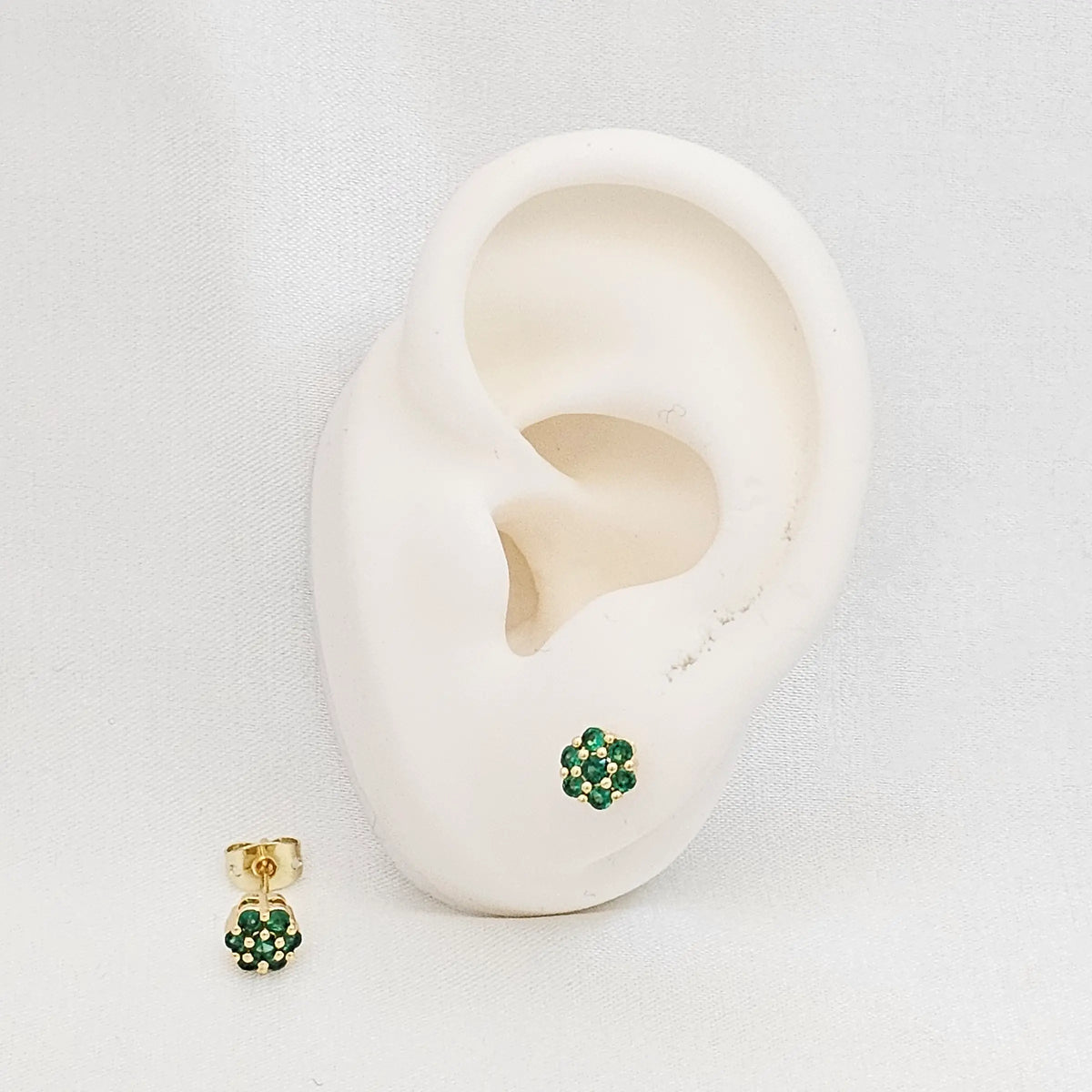 Topo Mini Flor Dorado Circones Verdes Rf K7448