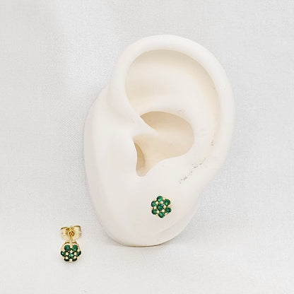 Topo Mini Flor Dorado Circones Verdes Rf K7448