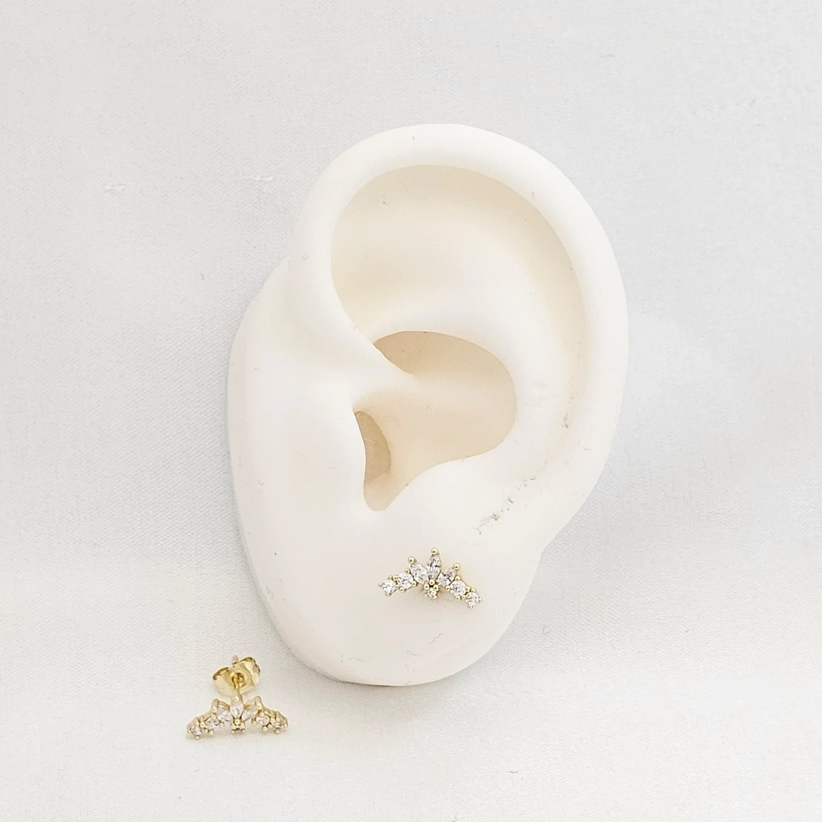 Topo Mini Tiara Con Circones Dorado Rf K7178