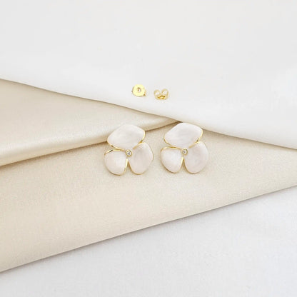 Topo Tres Petalos Dorado Nacar Blanco Rf K7153