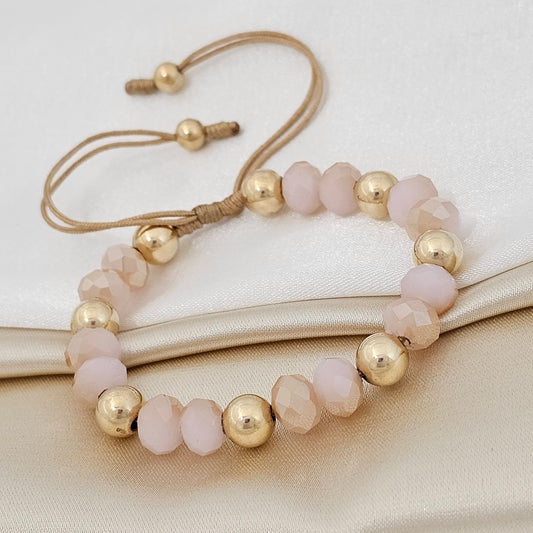 PULSERA GOLD #7 RONDEL BEIGE VETIADA
