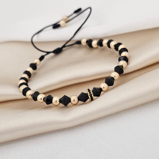 PULSERA GOLD #4 PRECIOSA - CIRCONIA NEGRA