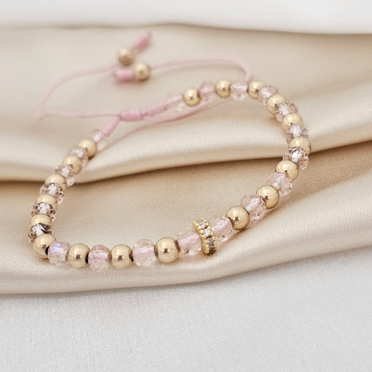 PULSERA GOLD #4 PRECIOSA - CIRCONIA ROSA