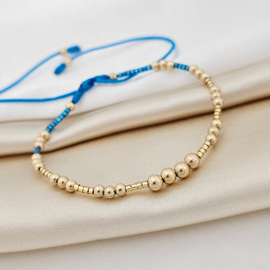 PULSERA GOLD MIYUKI # 3 # 4 AZULTURQUESA