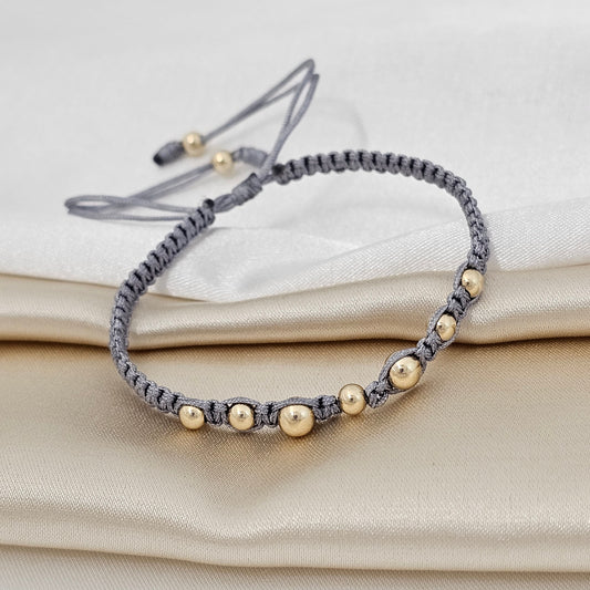 PULSERA GOLD MACRAME # 4 # 5  GRIS